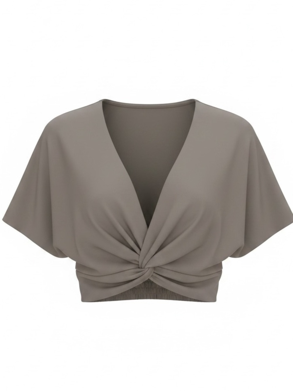 Halara Women's Twist-Front Top in Taupe/Clay